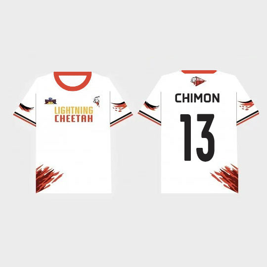 Essential Quality 2024 GMMTV IGHTNING CHEETAH JERSEY futsal White Crew Neck Short Sleeve Team Member Multi - Image 2