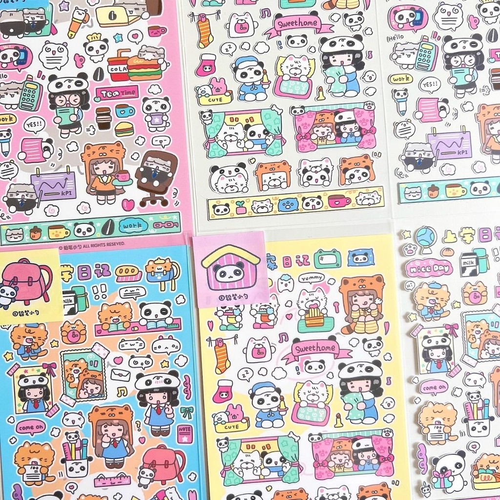 Mini Sticker Sheet Scrapbook Journal 铅笔小勺咕卡贴纸手账M5装饰