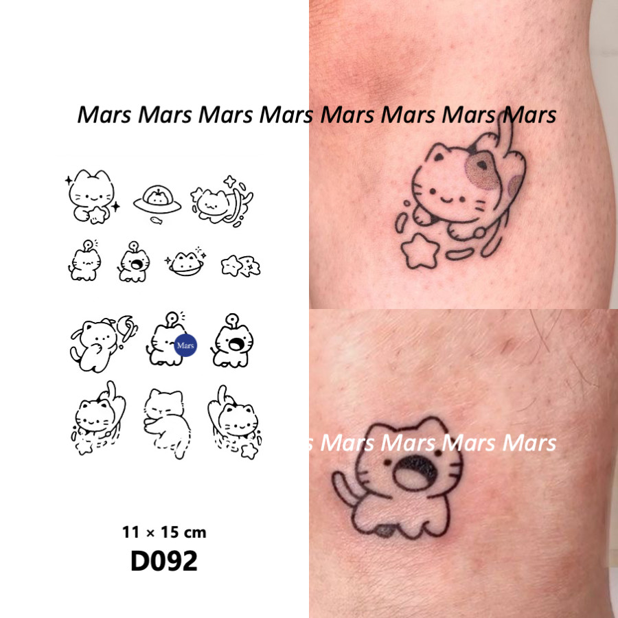 【Mars Tattoo】NEW Technology Magic, Long Lasting 2 Weeks, Semi-Permanent tattoo,Temporary Tattoo, tattoo sticker, Fake Tattoo, Cats, D092