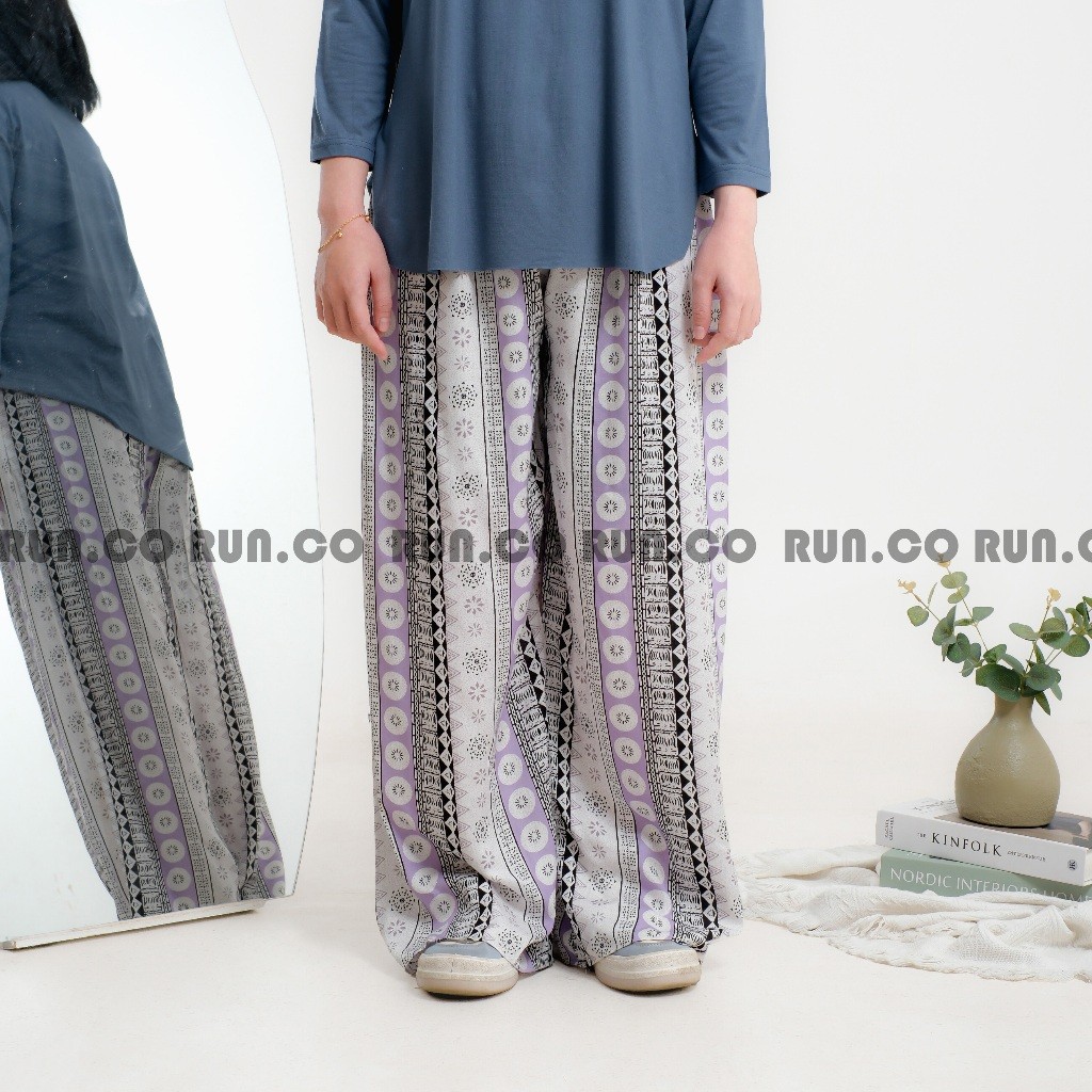 Versatile Multi RUN.CO Celana Kulot Rayon Premium Motif Terbaru Must - Image 4