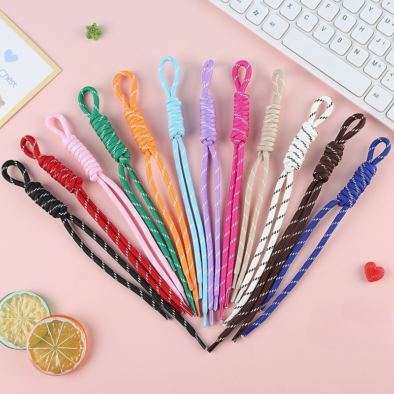 INS Braided Lanyard Colorful Anti Theft Design Nylon Rope Keychain Backpack Car Gift