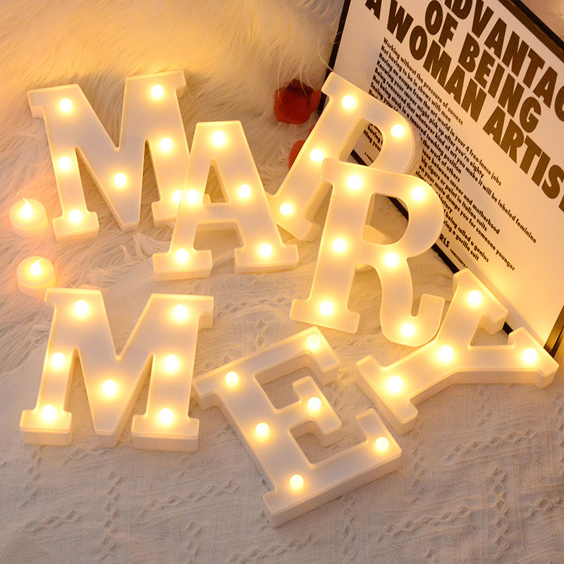 Luminous Number Lamp Alphabet Letter LED Lights Birthday Valentine's Day Wedding Party Decor 发光数字灯 字母 LED 灯生 情人节 婚礼派对装饰