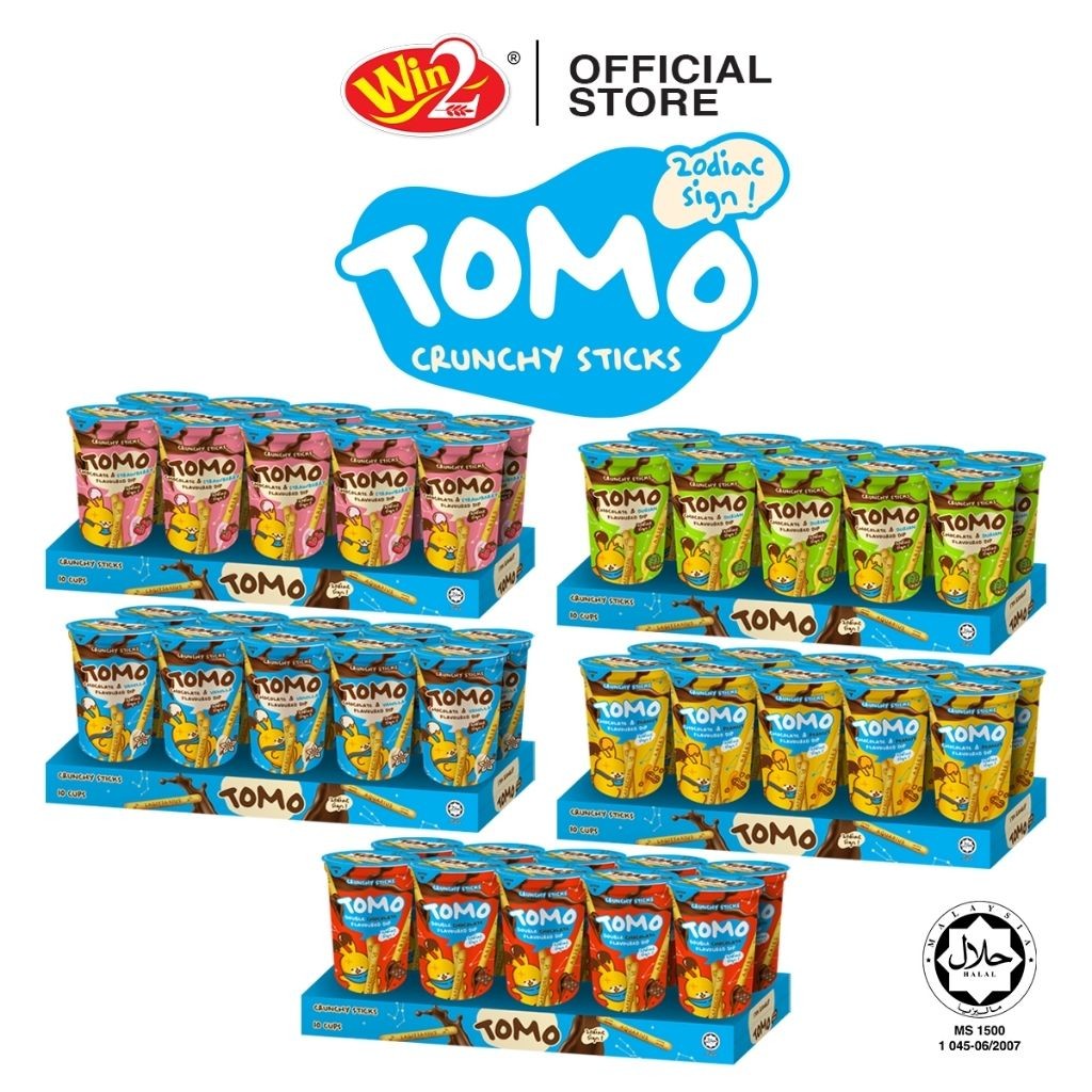 Win Win TOMO Crunchy Sticks Double Chocolate Flavored Dip (40G X 10CUPS)