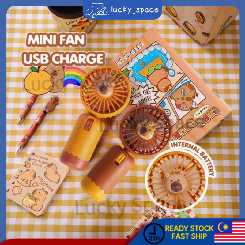 Kuromi Capybara Portable USB Mini Fan Cinnamoroll Melody Kipas Mini Kipas Tangan Mini Fan Rechargeable Handheld Fan