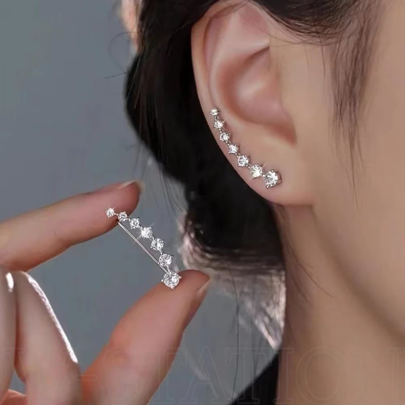 Big Dipper Earrings - Long Dipper Ear Hook Clip - Fashion, Elegant - Girls Shiny Earrings - Silver Ear Cuff - Jewelry Presents Party Accessories