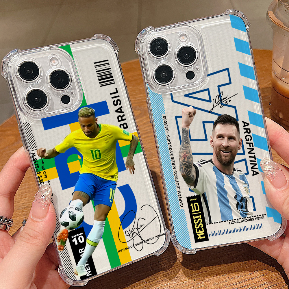 Football Star Messi Ronaldo Casing for OPPO F7 F11 A92 A78 A76 A74 A72 A60 A58 A57 A54 A53 A38 A31 A17 A16 A9 A7 A5 A3X 4G 5G Clear Soft Anti-fall Phone Cover