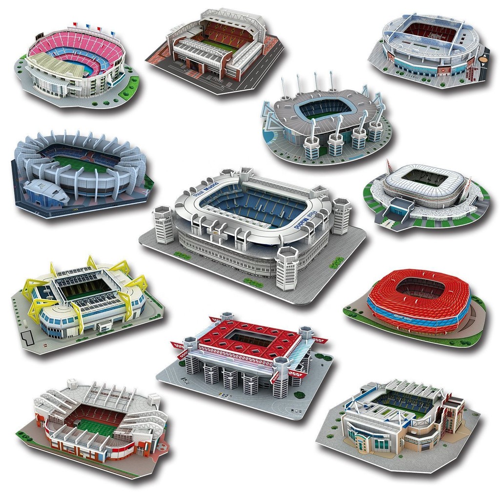 ✨Sghot ✨Diy3d Paper Three-Dimensional Puzzle Football Stadium Model Building Stadium Assembling Toys World Cup Merchandise