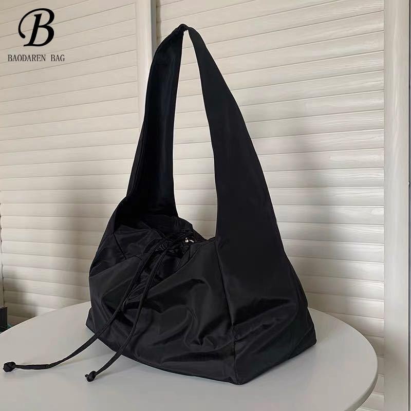 Cool Casual Messenger Bag Hong Kong Style Canvas Korean Version of Large-capacity Nylon Joker Harajuku Student Underarm Bag
