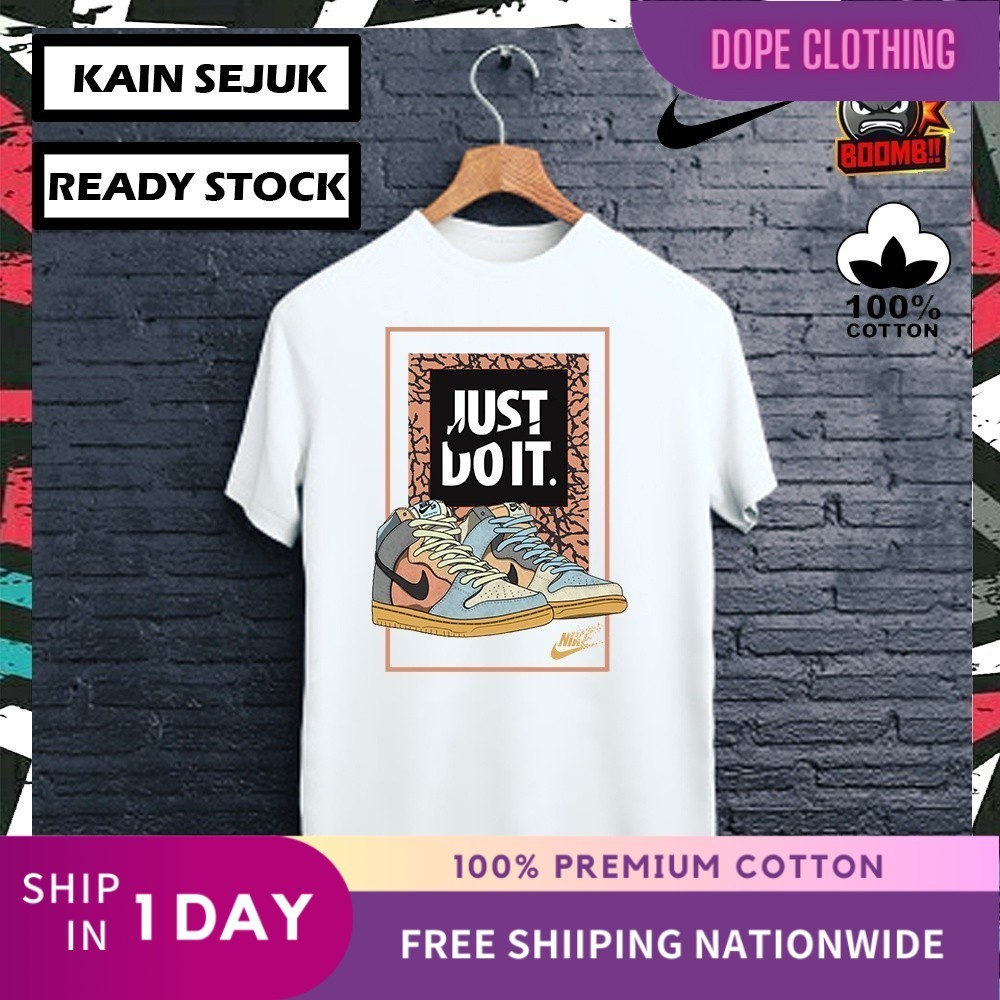 100% PREMIUM COTTON NIKE V3_3 100% Cotton Tshirt T Shirt Streetwear Men Women Unisex Baju Lelaki Wanita Perempuan