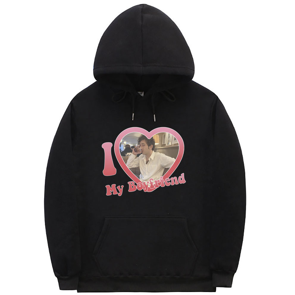 I Love My Boyfriend Matty Healy Graphic Hoodie Rock Band The 1975 Print Sweasthirt Men Women Fashion Casual Oversized