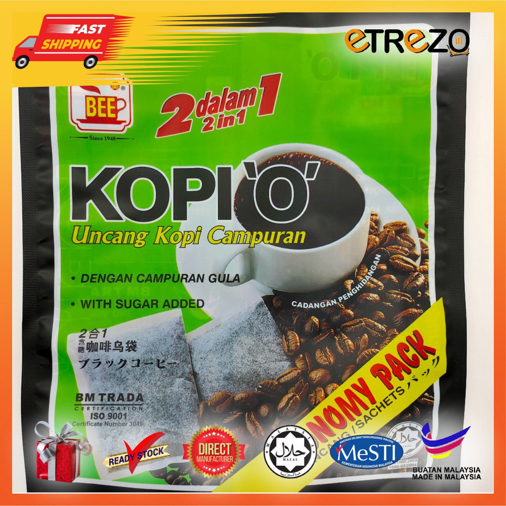 BEE PENANG 2 IN 1 KOPI 'O' Economy Pack (1 Bag - 26g x 20's ) Ready Stock
