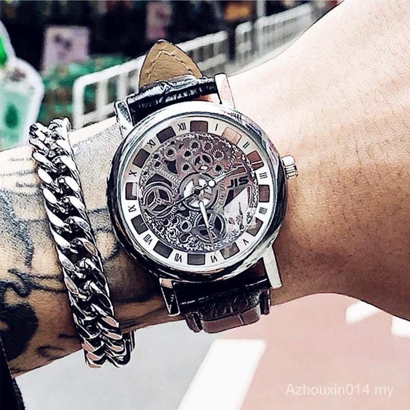 Skeleton Hi-Tech Mens Watch-Fashionable,Trendy,and Edgy Quartz Timepiece OLLS