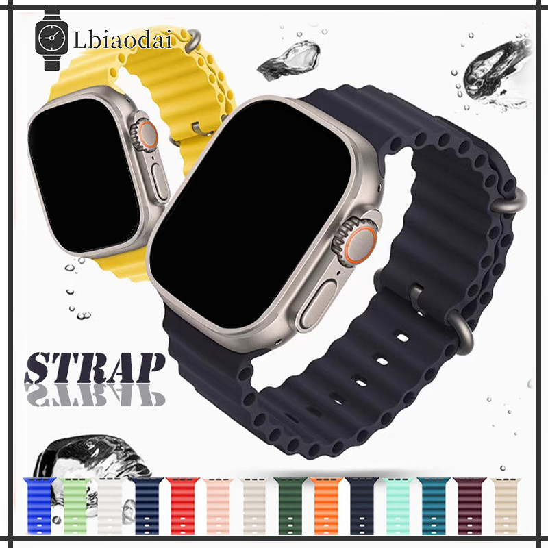 Ocean Silicone Strap Rubber Band for Smart Watch Ultra 3 2 SE 3 2 Iwatch Series 11 10 9 8 7 6 5 49 46 40 45 41 42mm