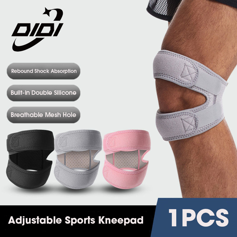 DIDI 1PCS Adjustable Sports Kneepad Double Patellar Knee Patella Tendon Support Strap Brace Pad ProtectorOpen Knee Wrap Strap Band