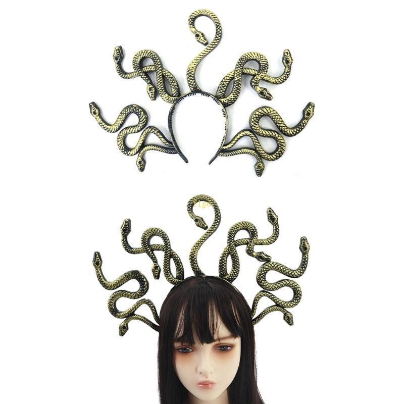 flgo Snake Hairband Halloween Cosplay Costume Hairband Gothic Holiday Party Headpiece