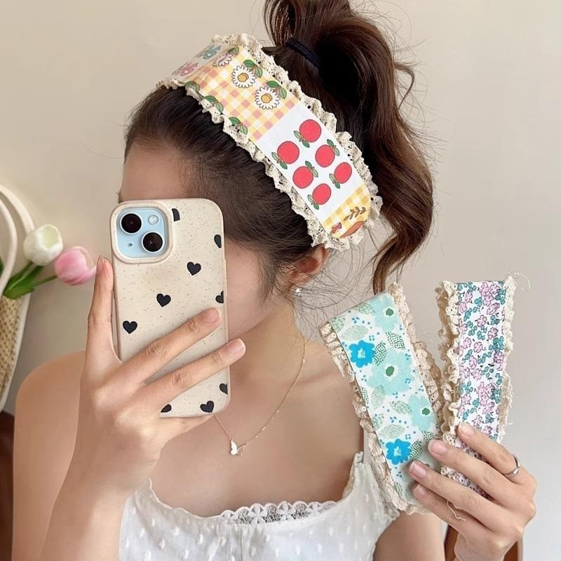 Hair Post Headband Korean Fashion Baby Girl Flower Knitting Velcro Headband Hair Sticker Hairband Hair Accessories