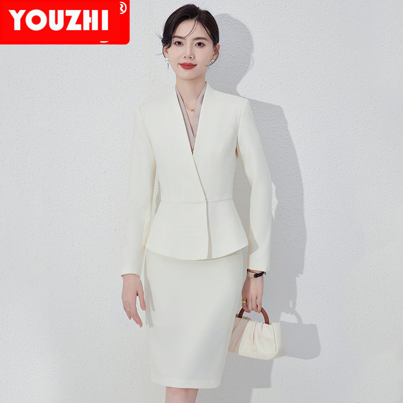 Women's High Quality Winter clothes business attire long sleeve Coat and pant or Skirt Office Work Wear 2 Pieces Set LX-9698