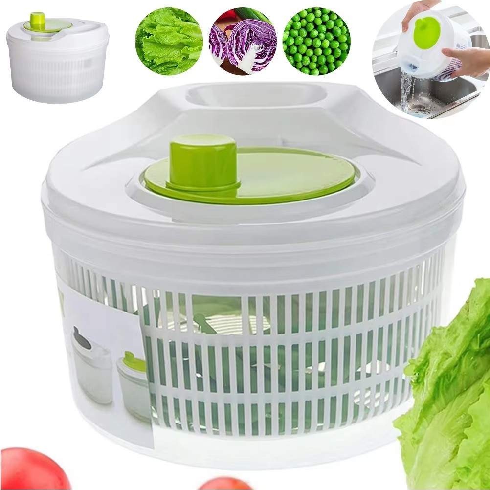Multifunction Rotary Salad Spinner Wash Drain Basket Manual Salad Dehydrator Vegetable Colander蔬菜脱水器