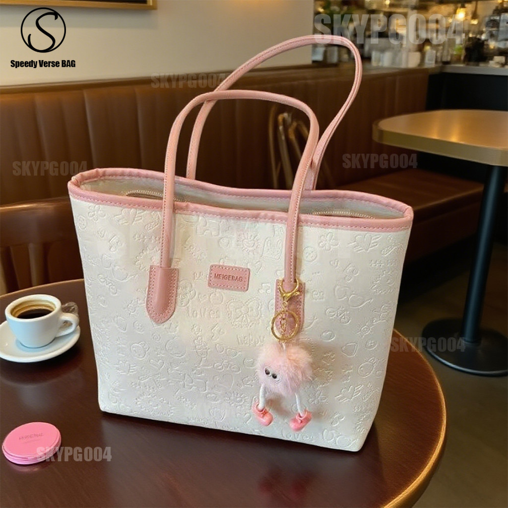 Free Pendant🔥Women Bag Tote Bag  Large Capacity Travel Bag for School Shoulder Bag murah wanita tote bag 托特包