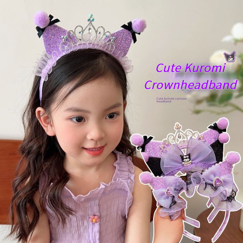 New Kuromi Headband Children Sweet Hairpin Girl Cute Hair Accessories Girl Headband