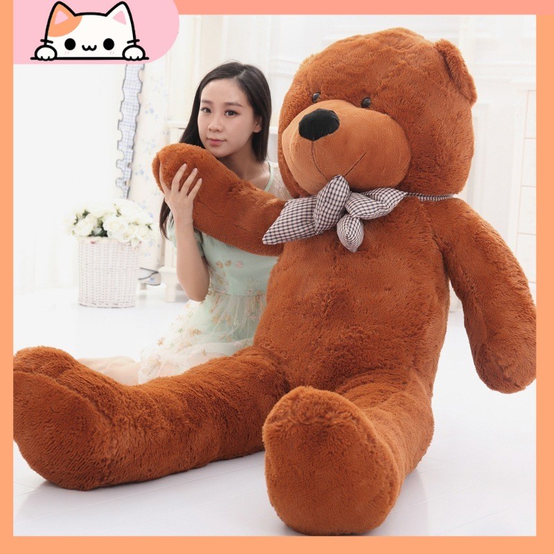 Teddy Bear Bow Tie 100–200cm – Anak Patung Beruang Comel | Cute Stuffed Toy Gift for Birthday