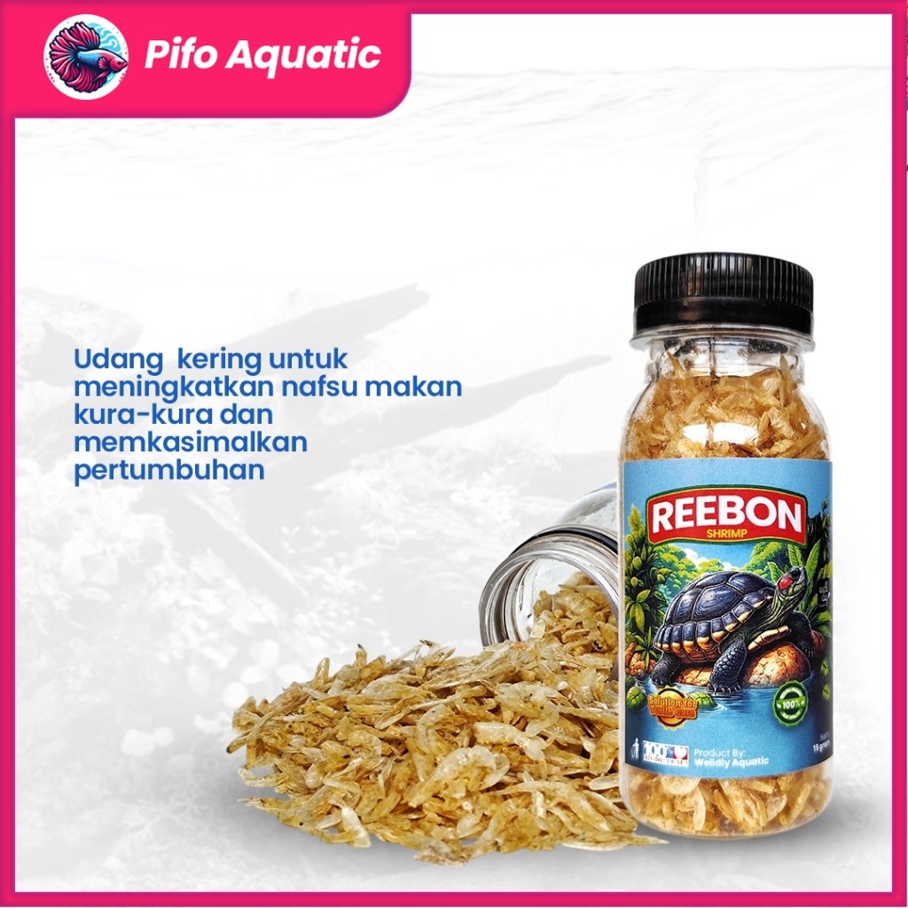 Brazilian Turtle Food Res Ambon Dried Shrimp Feed REEBON - 15 gr Pifo Aquatic