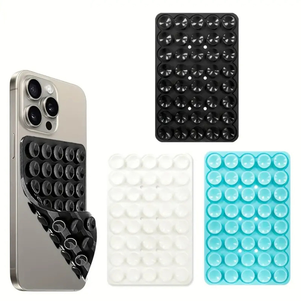 Double Side Silicone Suction Phone Case Adhesive Mount silicone Suction Cup Cellphone Case Compatible Holder Hand-Free Mobile Accessory Phone Sucker Pad Holder