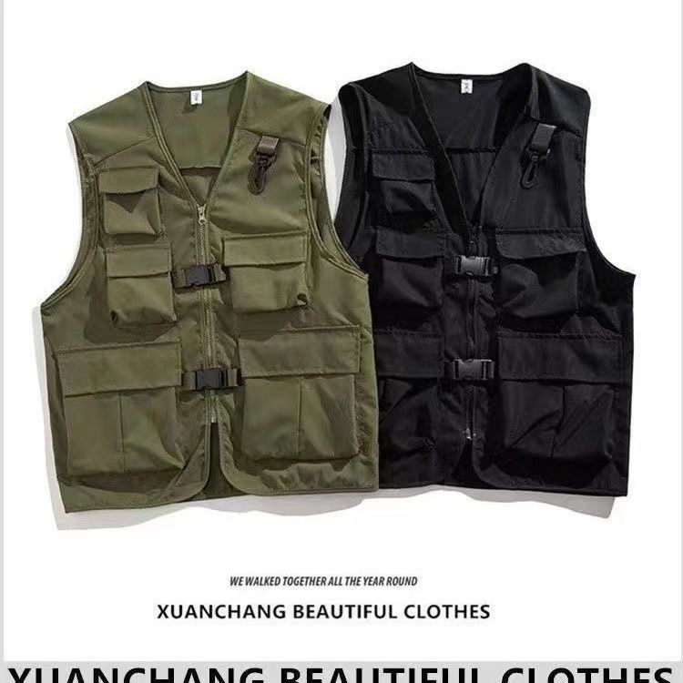Casual Fishing Vest Men's 2024 Spring Summer Fashion Mesh Work Sleeveless Jacket Outdoor Hunting Camping Tools Pocket Vest