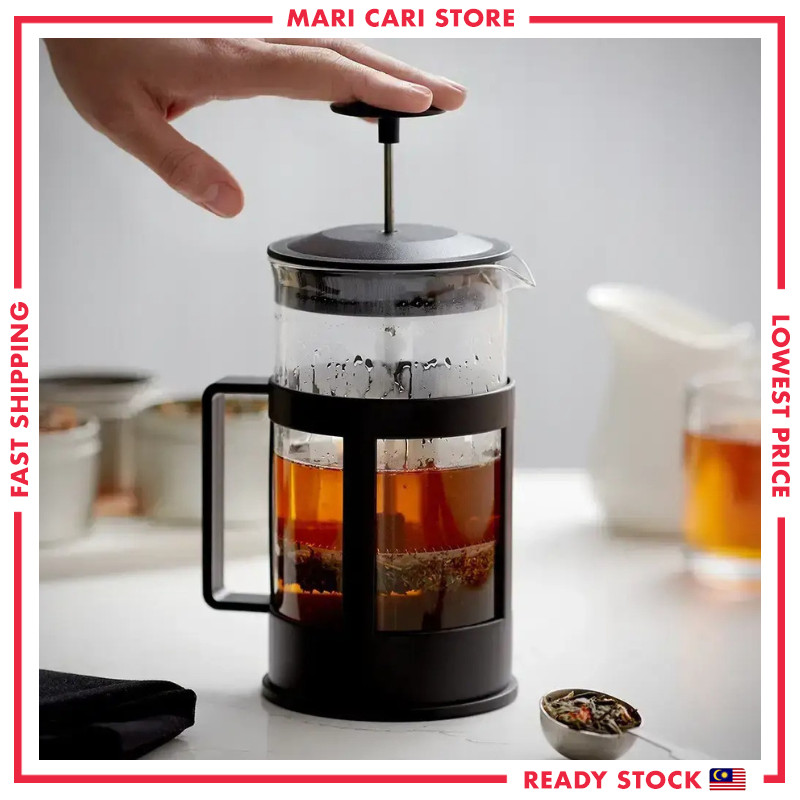 French Press Coffee Maker 350ml 600ml 1000ml 304 Stainless Steel Coffee Pot Pembancuh Kopi Teapot Filter 咖啡壶 法式咖啡壶
