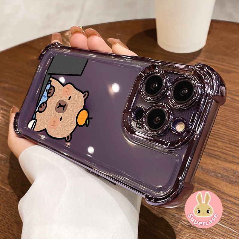 Fashion Cute Capybara Work Phone Case For Redmi 15C 15 14C 14R 13C 13R Turbo 4 Pro 3 A5 A3 Xiaomi Poco X7 Pro M6 5G 4G Cartoon Animal Shockproof Back Case