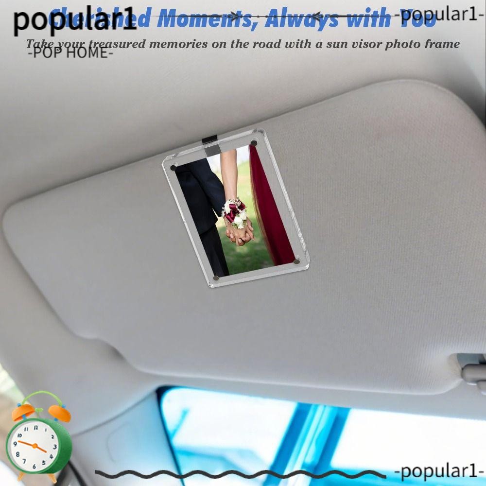 POP Picture Frame Clip, Photograph Display Acrylic Car Sun Visor Photo Holder, Universal Magnetic Horizontal Vertical Sun Visor Clip