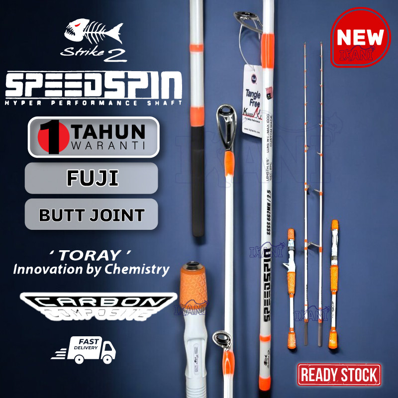 STRIKE 2 SPEEDSPIN JIGGING FISHING ROD JORAN PANCING JAPAN TECHNOLOGY FUJI GUIDE SIC RING