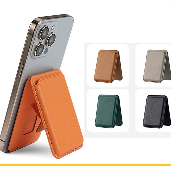 Magnetic Wallet for Phone and cellphone mount Strong Magnetic Card Case Leather PU