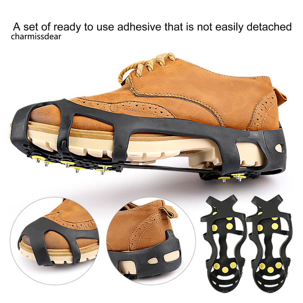 CHA Tpe Material Crampons Winter Hiking Gear Anti-slip Snow Cleats for Shoes Boots Winter Traction Crampons for Hiking Climbing Fishing Non-slip Shoe Spikes Grippers