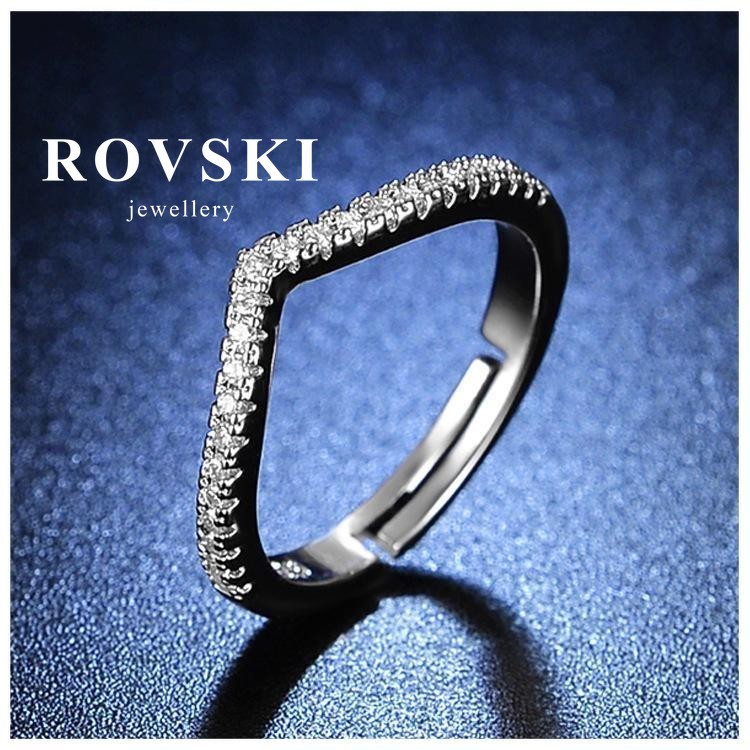 Raya Fashion Korean Exquisite Design White Copper Silver Plated Ring Cincin Silver 925 Original Cincin Perak Perempuan Women Diamond Ring Adjustable Rings Shine Like A Diamond Adjustable Style Birthday Wedding Anniversary Gift