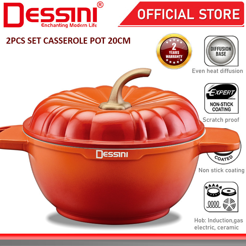 DESSINI ITALY SPP-20 Casserole Induction Die Cast Aluminium Non Stick Stock Pot Bowl Deep Fry Pan Cookware PERIUK 20CM