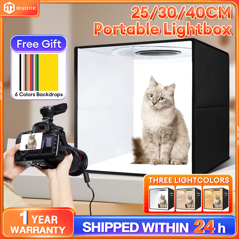 Puluz 25cm / 30cm / 40cm LED Product Case Lightbox Folding Mini Photo Studio Light Box Photography Lighting Shooting Box