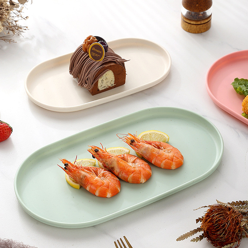 Simple Oval-Shaped Serving Platter Dessert Snack Trays Household Long Dessert Platters