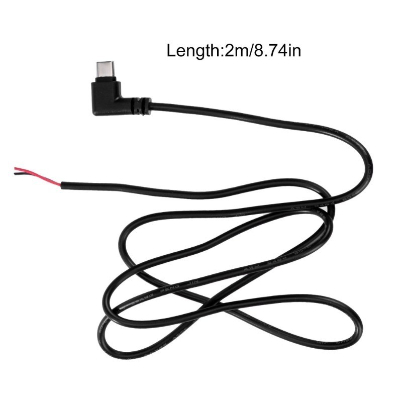 Quality Durable CRE Male Type C 2 Pin Extension Cord USB Pigtail 2Pin Power Cable Line 22AWG Support 5V 3A Charge Ele... - Image 4