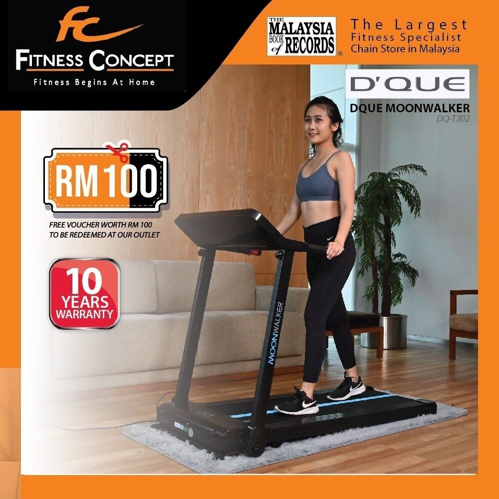 free phissing Fitness Concept: DQUE Moon foldable Walking pad Running Treadmill 10 years Warranty Affordable Online