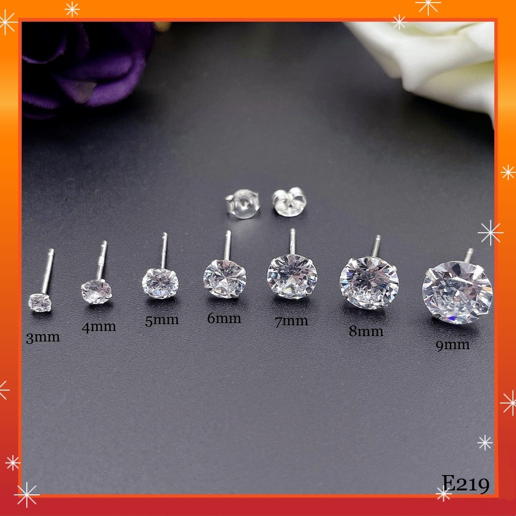 PROMO#E219 Minimal Simple and Elegant CZ Stud Earrings-925 Sterling Silver