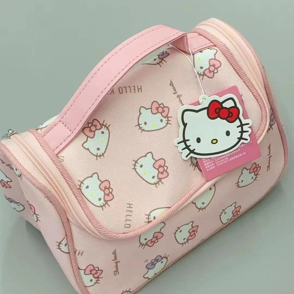 Large Capacity Hellokitty Cosmetic Bag Cute Cartoon Toiletry Bag Portable Travel Storage Bag
