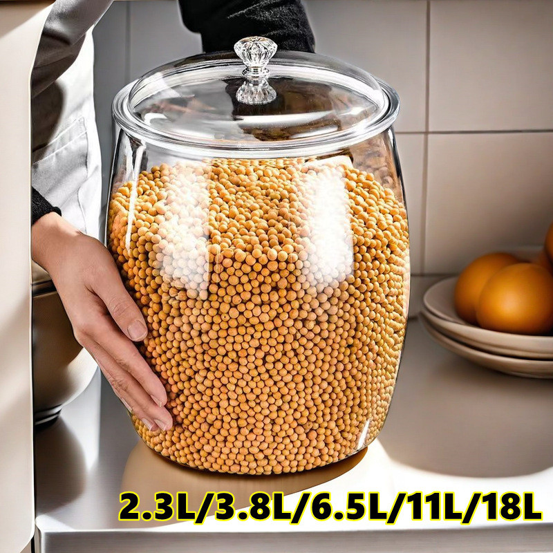 Airtight Plastic Container Large Capacity Transparent Leakproof Jar Spices Kitchen Storage Bekas Makanan Rempah 密封罐
