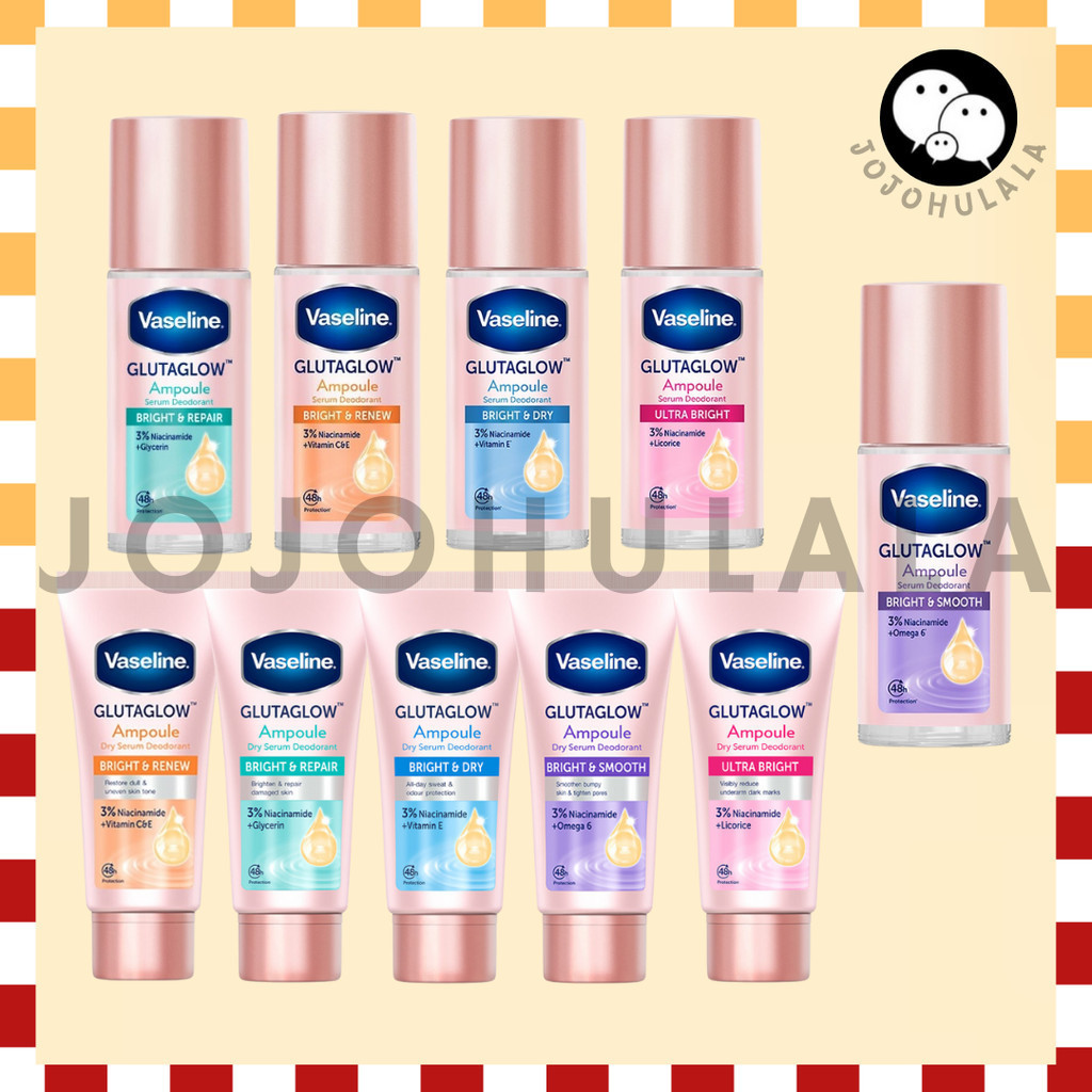 Vaseline Deodorant Dry Serum Roll On Underarm Ketiak | Healthy White Bright Smooth Fresh Fair | 50ml