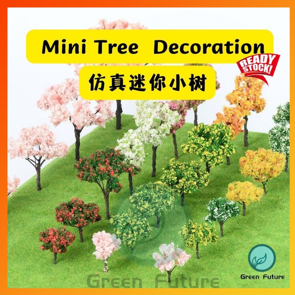 mini Artificial Model Tree Diorama Palm Tree Coconut Tree Miniature Train Railway Rainforest Landscape Architecture Tree