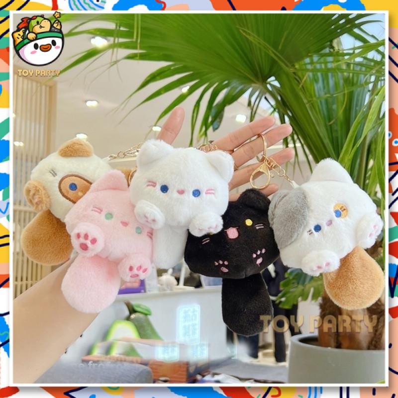 【⭐24h⭐Cat keychain】cat plushie cartoon keychain plush Korean style cat statue key chain ring key ring