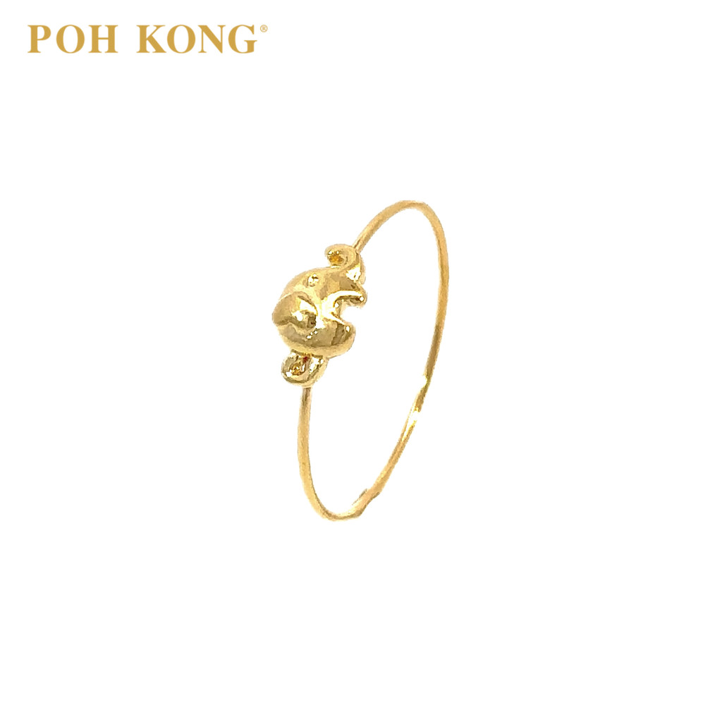 POH KONG 916/22K Yellow Gold Elephant Mini Ring