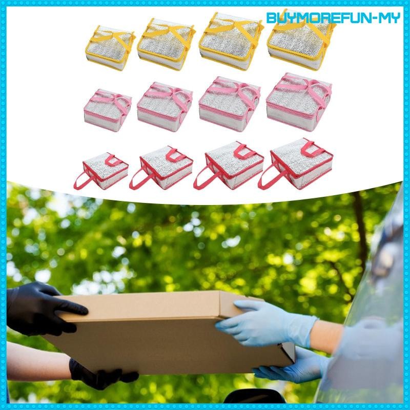 [BuymorefunMY] Pizza Delivery Bag Insulated Transport Pizza Carrier Food Warmer Bag for Cookouts Hot and Cold Food Catering Personal Motorcycle