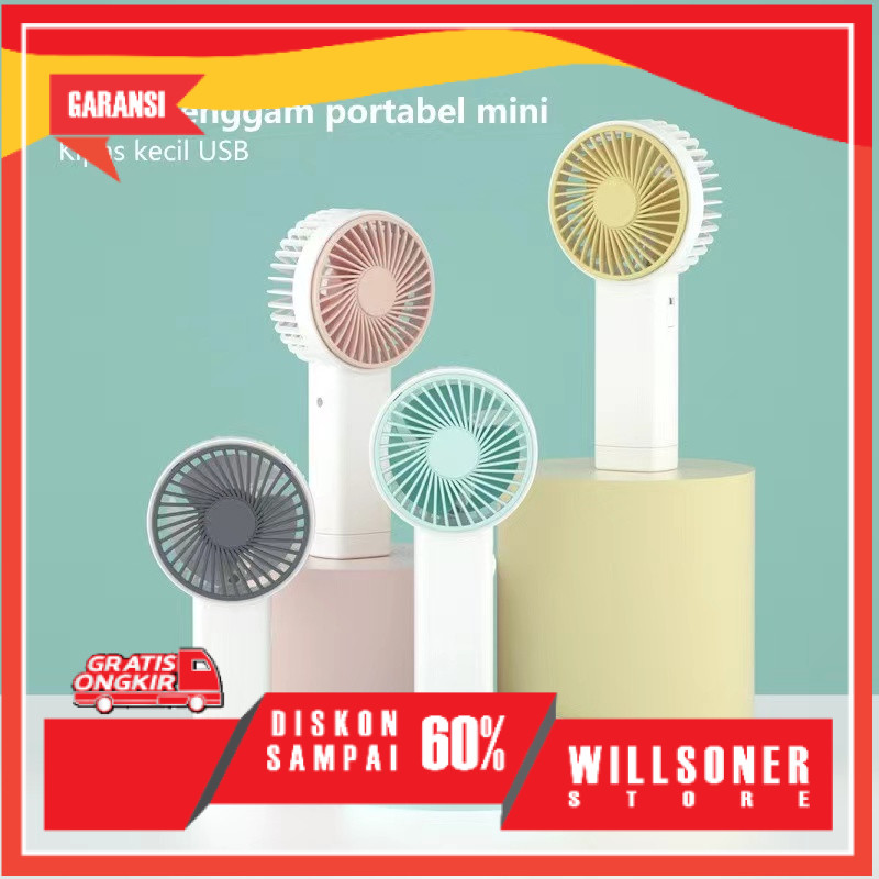 Kipas Angin Portable Mini Genggam Lucu Kipas Angin USB LED Mini Fan