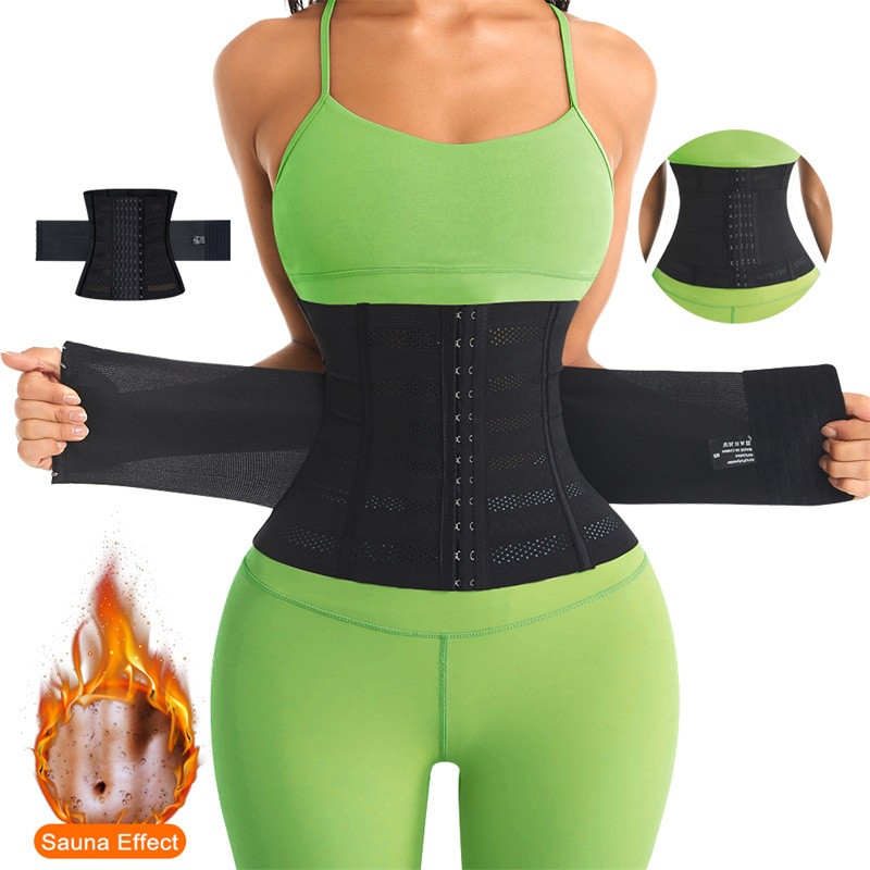 Waist Trainer Body Shaper Belt 7 Steel Bones Compression Double Slimming Girdle